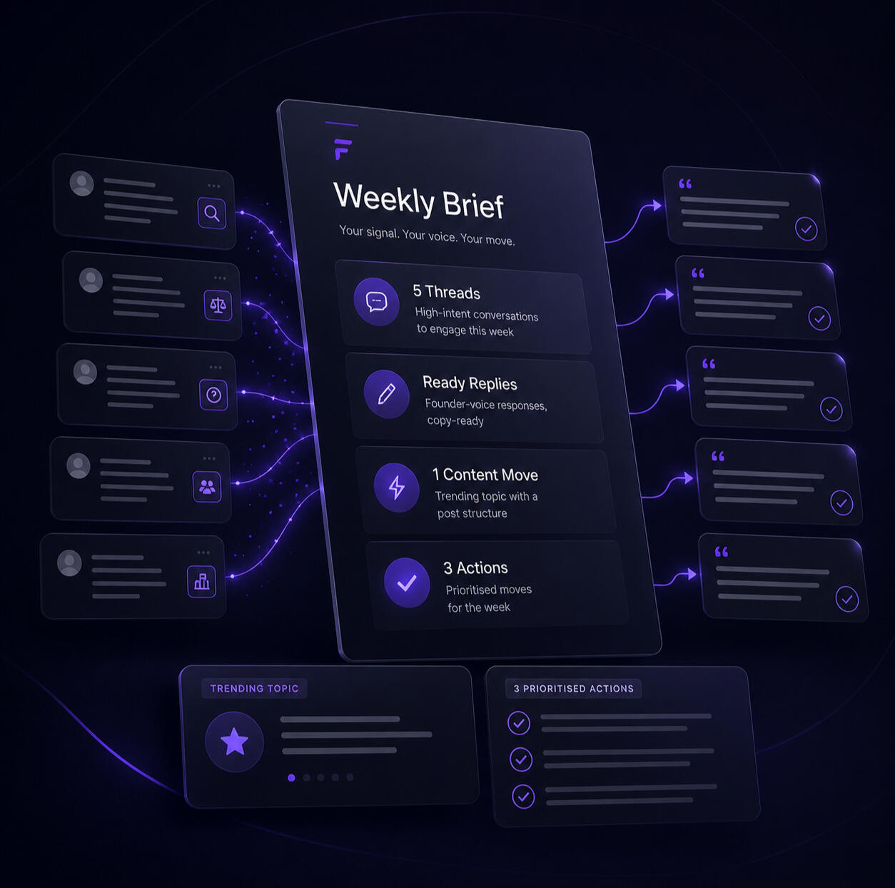 Freestone Intelligence Weekly Reddit Brief for SaaS Founders Freestone Intelligence weekly Reddit signal brief for SaaS founders, showing buyer-intent threads, competitor-comparison conversations, copy-ready replies, and weekly action priorities.